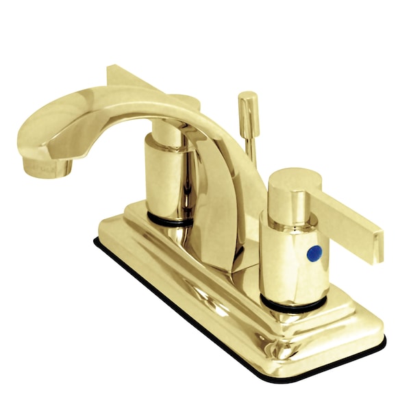 4" Centerset Bathroom Faucet, Polished Brass
